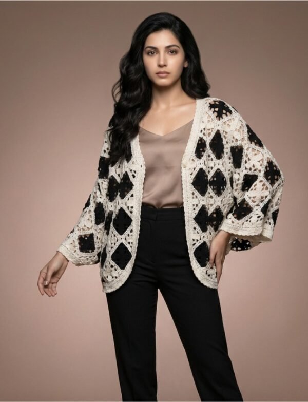 Crochet Diamond Motif Cardigan